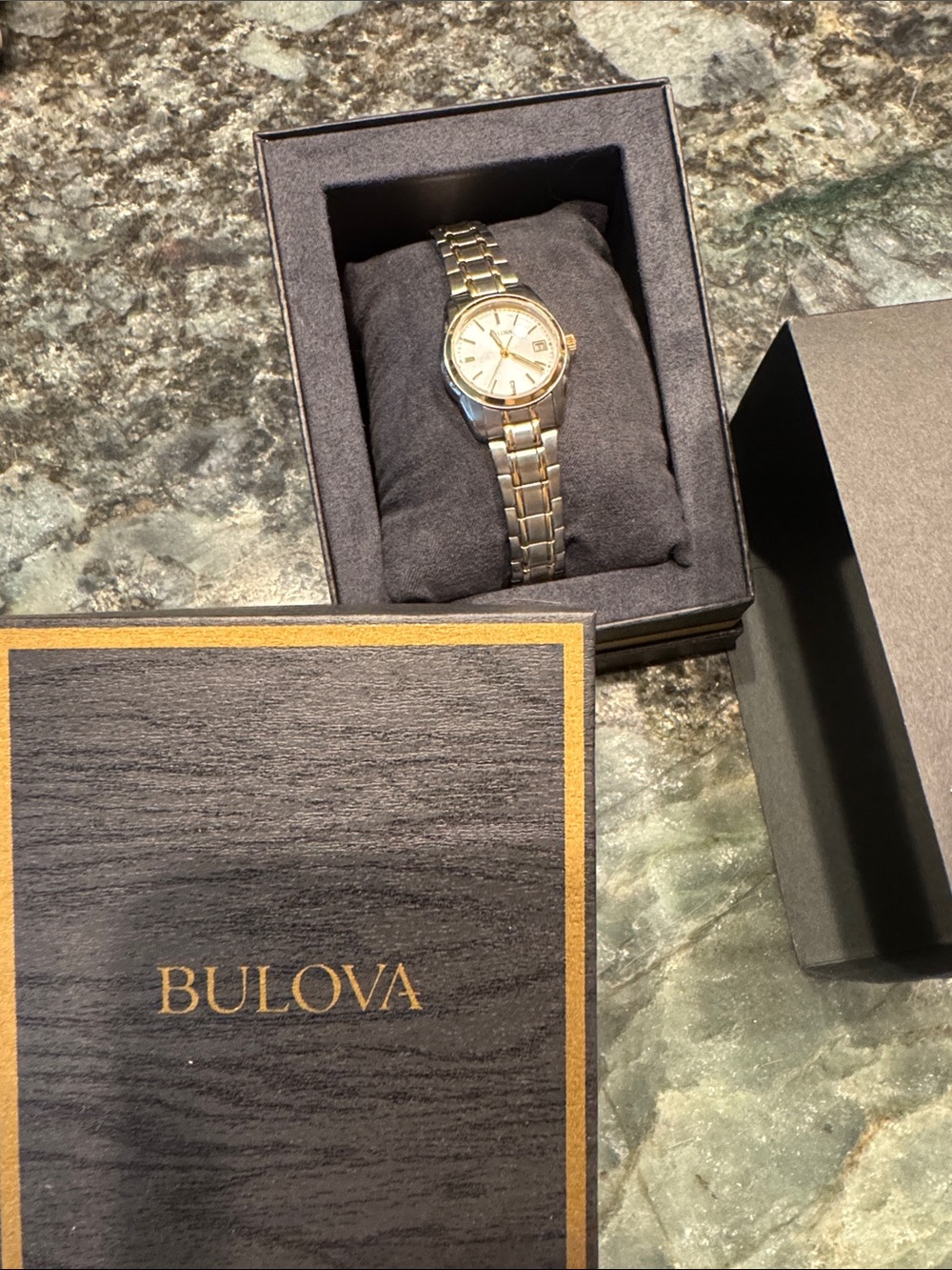 NWB - Women’s Bulova Silver/Gold-tone Watch with Gold Dial and Bracelet